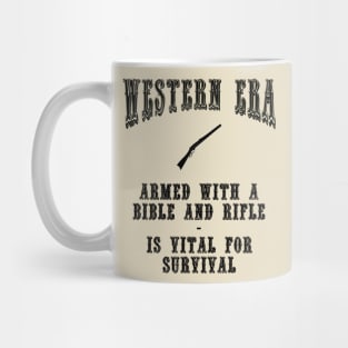 Western Era Slogan - Armed With a Bible and Rifle Mug